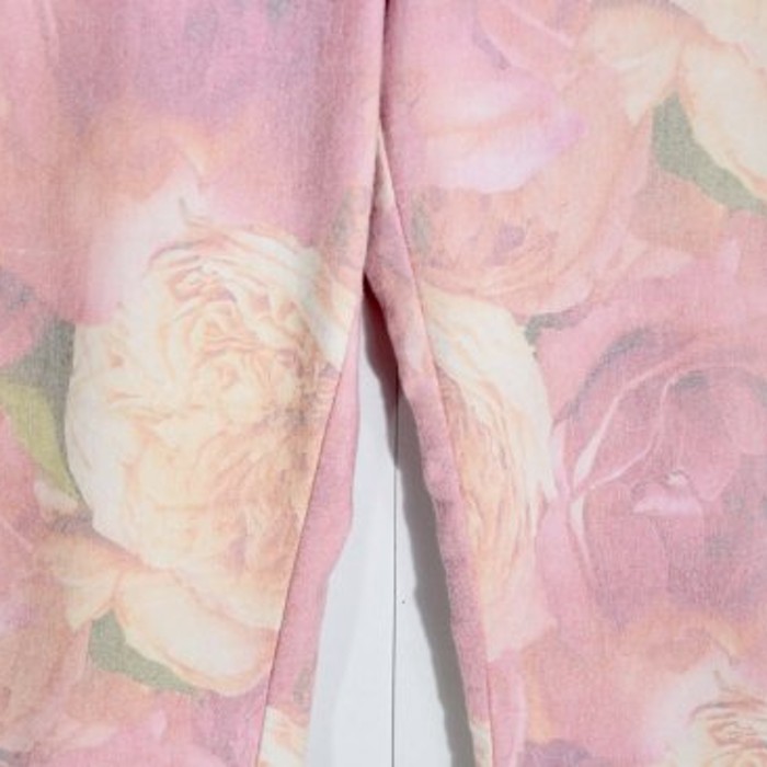 pink flower pattern stretch straightpant | Vintage.City 古着屋、古着コーデ情報を発信