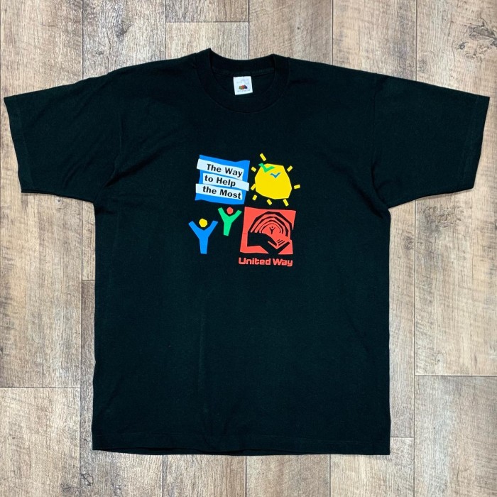 90'S UNITED WAY シングルステッチ 半袖 Tシャツ ブラック | Vintage.City 古着屋、古着コーデ情報を発信