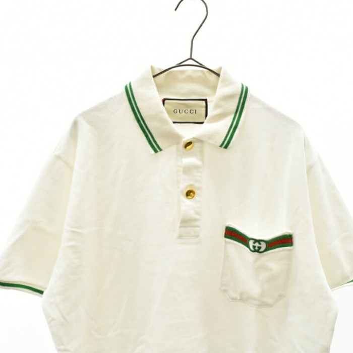 ウェブ&インターロッキングG 半袖ポロシャツ 628339 ホワイト | Vintage.City 古着屋、古着コーデ情報を発信