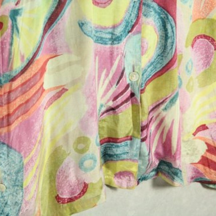colorful art pattern no collar shirt | Vintage.City 빈티지숍, 빈티지 코디 정보