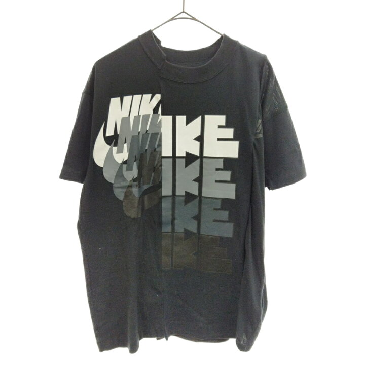 名作【未使用品】NIKE × sacai ハイブリッド 再構築 Tシャツ 黒