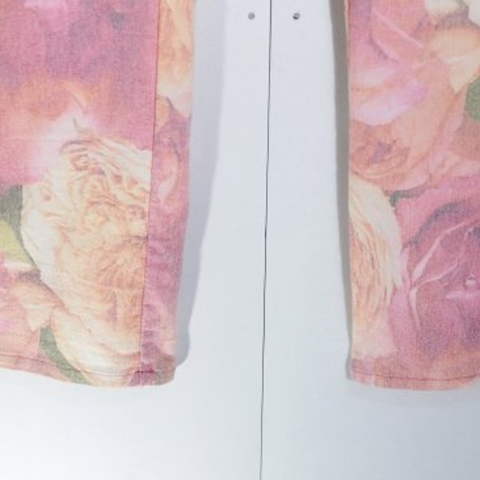 pink flower pattern stretch straightpant | Vintage.City 빈티지숍, 빈티지 코디 정보