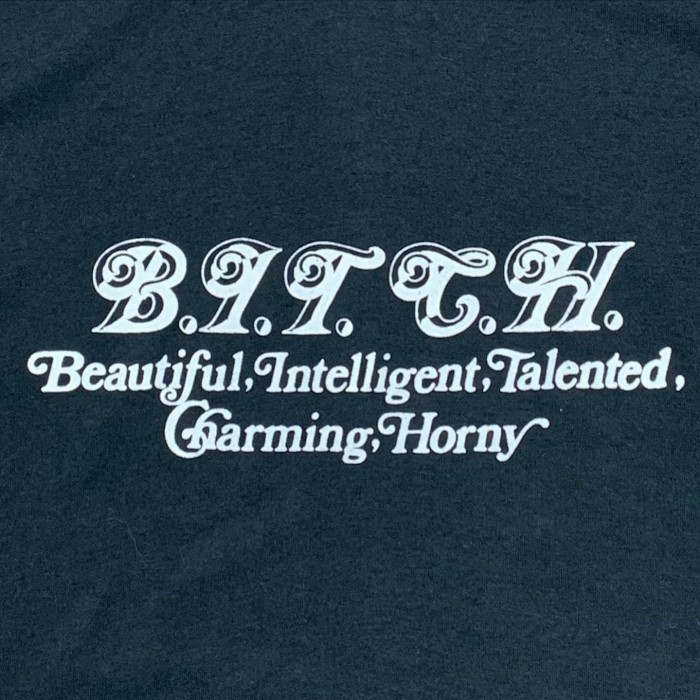 80'S B.I.T.C.H. シングルステッチ 半袖 Tシャツ ブラック | Vintage.City 빈티지숍, 빈티지 코디 정보