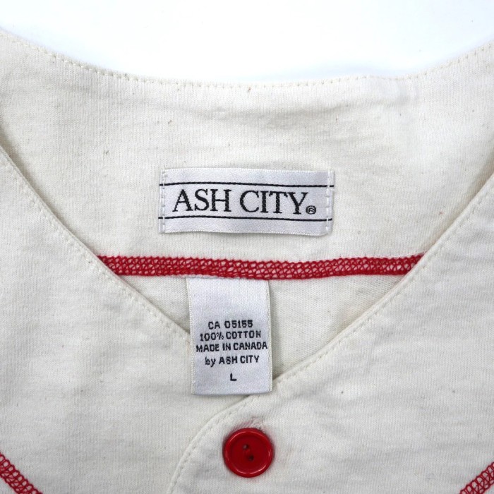 ASH CITY ベースボールシャツ L ホワイト ナンバリング カナダ製 | Vintage.City 古着屋、古着コーデ情報を発信