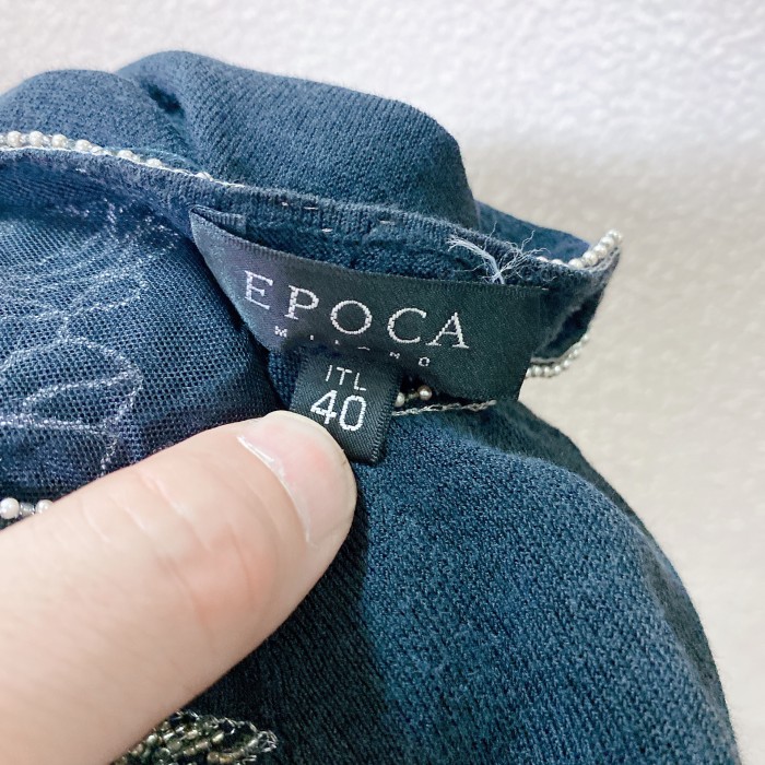 エポカ　半袖トップス　黒　ビーズ　スパンコール　EPOCA | Vintage.City 古着屋、古着コーデ情報を発信