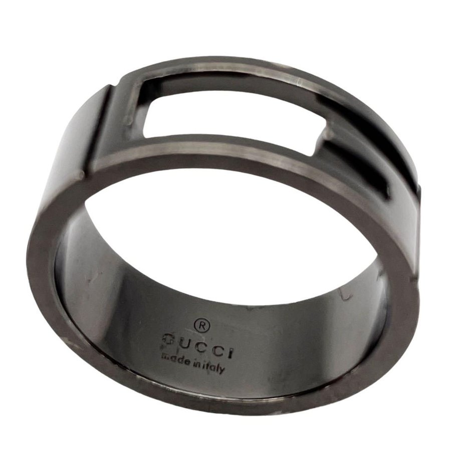 GUCCI グッチ ブランデッド Gリング 指輪 ブラックコーティング 925 