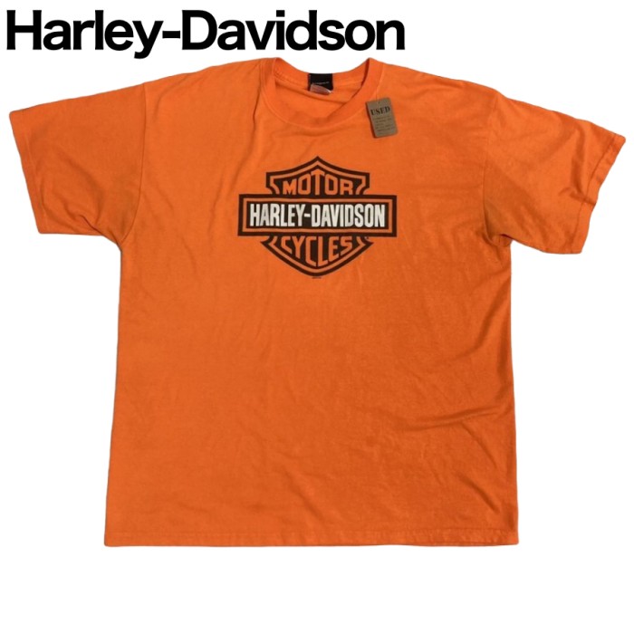 HARLEY-DAVIDSON オレンジカラー　ロゴプリントTシャツ | Vintage.City 古着屋、古着コーデ情報を発信