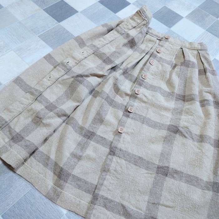 90’s CHIBARO NEW YORK ROME リネン 前開き スカート | Vintage.City 古着屋、古着コーデ情報を発信
