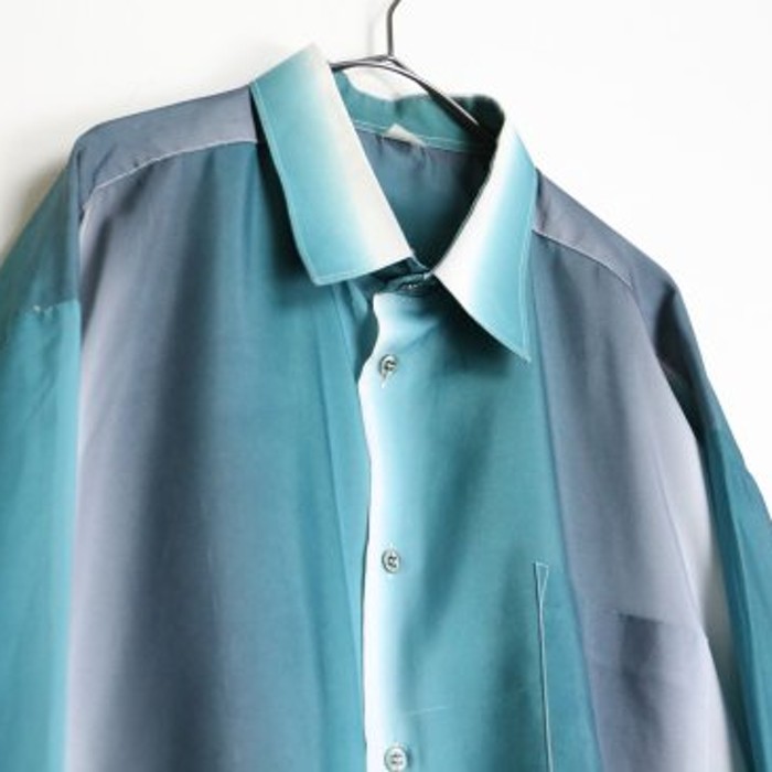 three color gradation design shirt | Vintage.City 古着屋、古着コーデ情報を発信