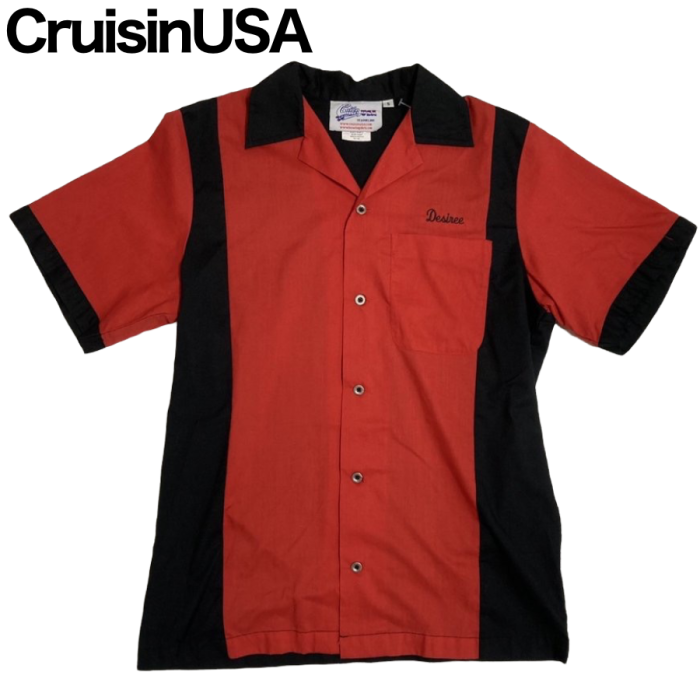 CruisinUSA レッド×ブラックバイカラーボーリングシャツ　Sサイズ | Vintage.City 古着屋、古着コーデ情報を発信