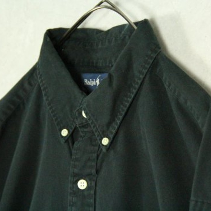 "PRL" jet black color plain shirt | Vintage.City 古着屋、古着コーデ情報を発信