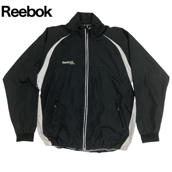 Reebok（リーボック）　黒　ブラック　長袖ナイロンジャケット　XLサイズ | Vintage.City 빈티지숍, 빈티지 코디 정보