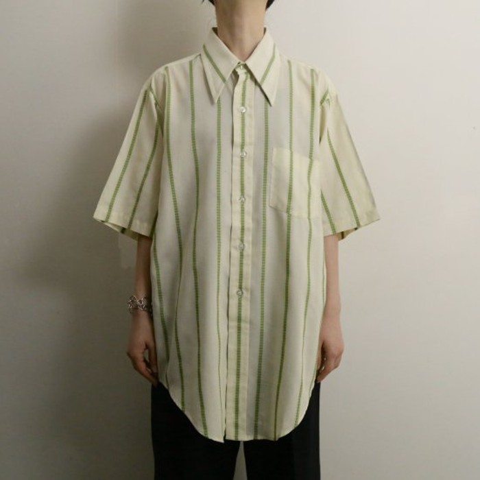 70's "Arrow" lightgreen stripe H/S shirt | Vintage.City Vintage Shops, Vintage Fashion Trends