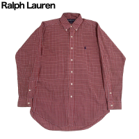 RALPH LAUREN(ラルフ・ローレン) 　赤×白×青チェック長袖ワイシャツ | Vintage.City 빈티지숍, 빈티지 코디 정보