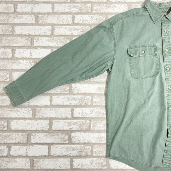 L.L.Bean（エルエルビーン）　グリーン　緑　長袖ワイシャツ・Yシャツ　L | Vintage.City 古着屋、古着コーデ情報を発信