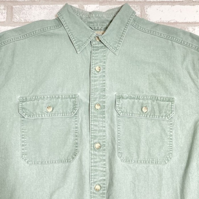 L.L.Bean（エルエルビーン）　グリーン　緑　長袖ワイシャツ・Yシャツ　L | Vintage.City 古着屋、古着コーデ情報を発信