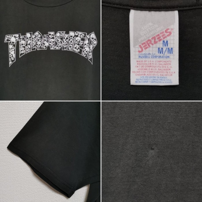 M 90s THRASHER スカル Tシャツ JERZEES 黒 USA製 | Vintage.City 빈티지숍, 빈티지 코디 정보