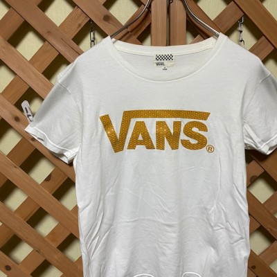 vans バンズ tシャツ 定番 ロゴ ホワイト ビック ストリート 刺繍 タグ 