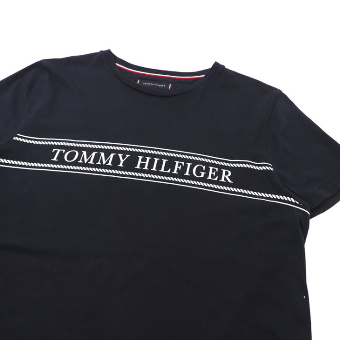 TOMMY HILFIGER ロゴプリントTシャツ M ネイビー コットン | Vintage.City 古着屋、古着コーデ情報を発信