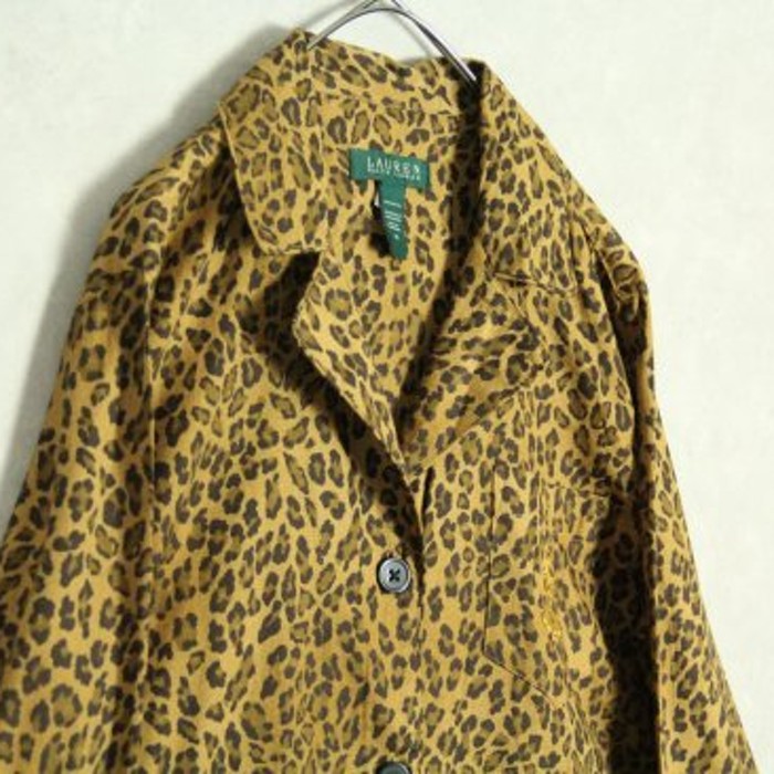 "Ralph Lauren" leopard open collar shirt | Vintage.City 빈티지숍, 빈티지 코디 정보