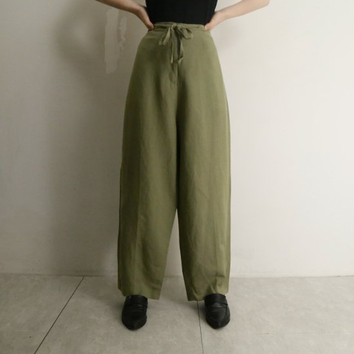 EMB pattern no collar shirt & easy pants | Vintage.City 古着屋、古着コーデ情報を発信