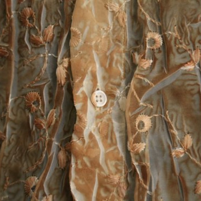 Total flower beige see-through shirt | Vintage.City 古着屋、古着コーデ情報を発信