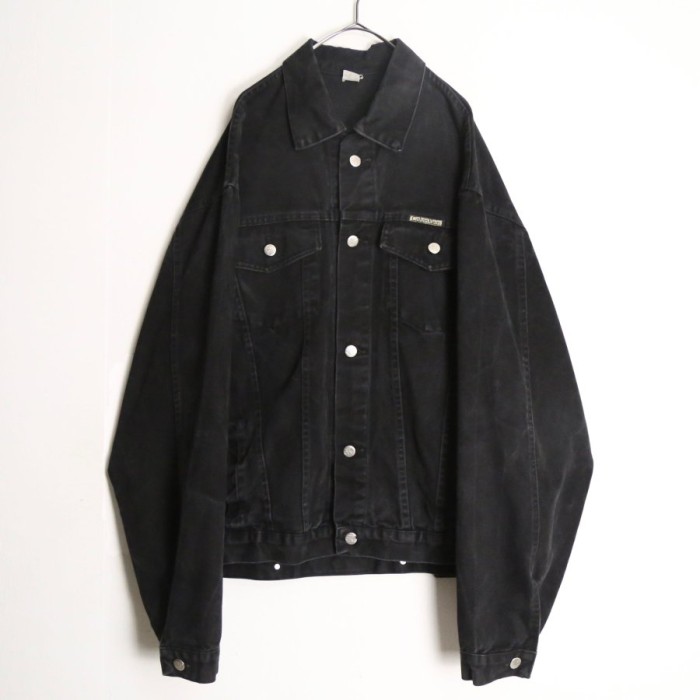 "Calvin klein" all black denim jacket | Vintage.City 빈티지숍, 빈티지 코디 정보