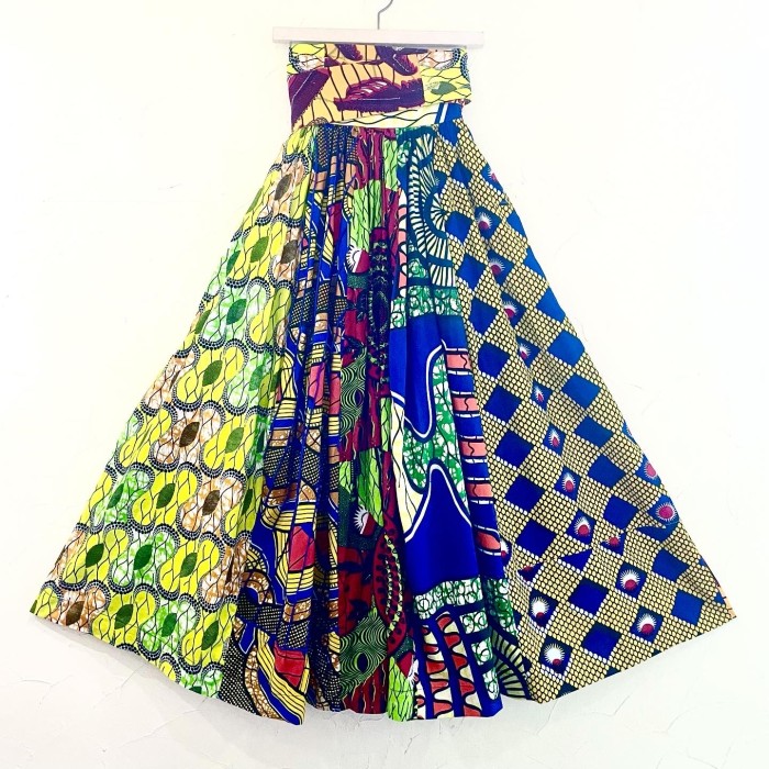 African batik patchwork volume skirt | Vintage.City 빈티지숍, 빈티지 코디 정보