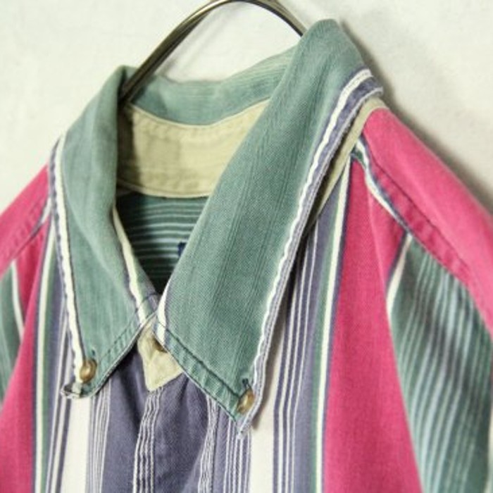 symmetry color stripe design shirt | Vintage.City 빈티지숍, 빈티지 코디 정보
