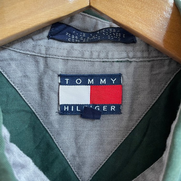 tommy hilfiger トミーフィルフィガー　コットンシャツ　グリーン | Vintage.City 빈티지숍, 빈티지 코디 정보
