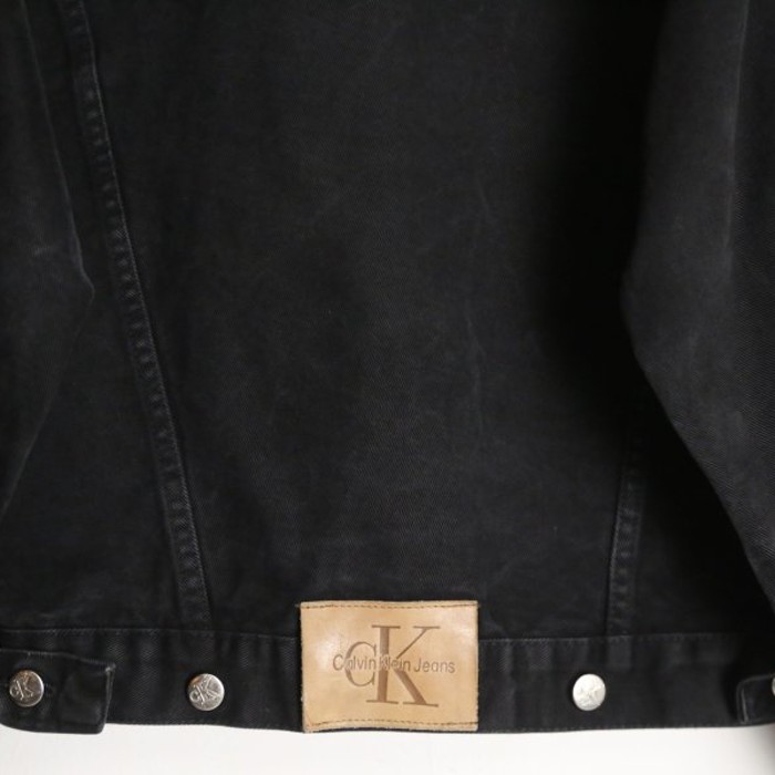 "Calvin klein" all black denim jacket | Vintage.City 빈티지숍, 빈티지 코디 정보
