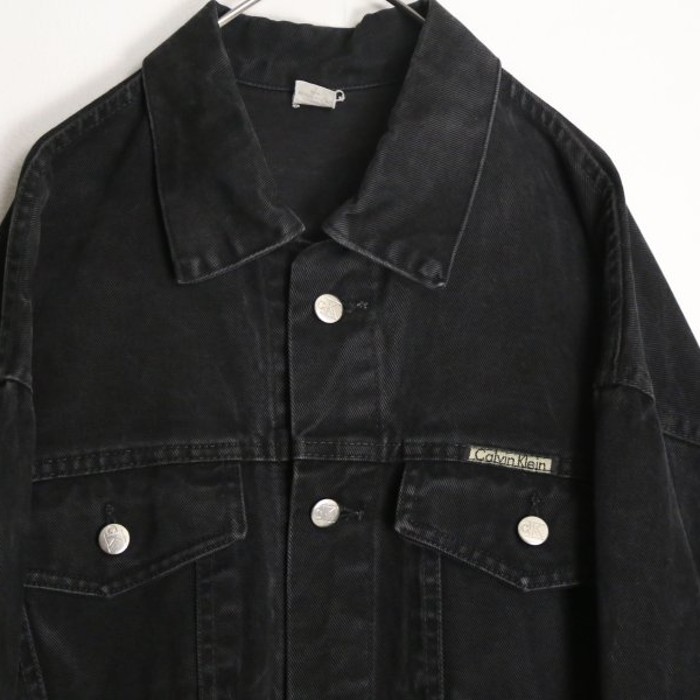 "Calvin klein" all black denim jacket | Vintage.City Vintage Shops, Vintage Fashion Trends