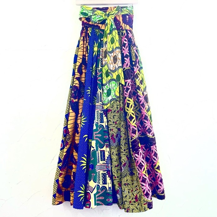 African batik patchwork volume skirt | Vintage.City 古着屋、古着コーデ情報を発信