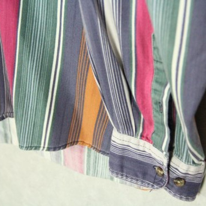 symmetry color stripe design shirt | Vintage.City 古着屋、古着コーデ情報を発信