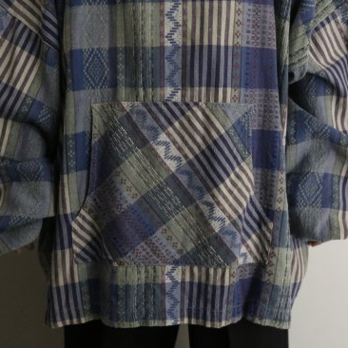 dark tone ethnic×check hoodie  pullover | Vintage.City Vintage Shops, Vintage Fashion Trends