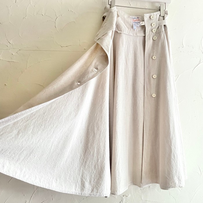 euro vintage ivory long flare skirt | Vintage.City 빈티지숍, 빈티지 코디 정보