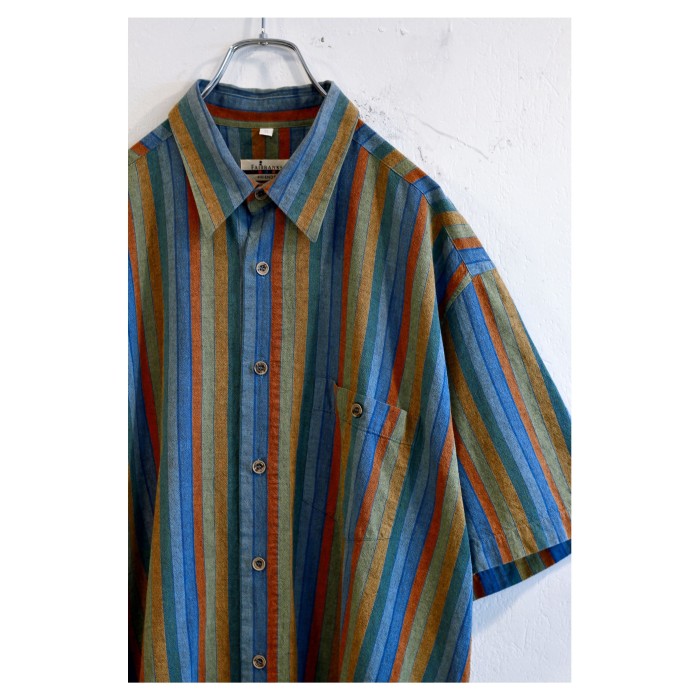 EURO Old Multicolor Striped Shirt | Vintage.City 古着屋、古着コーデ情報を発信