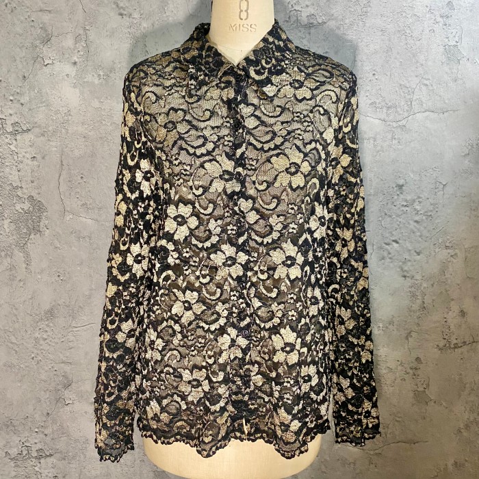 lace flower design shirt | Vintage.City 古着屋、古着コーデ情報を発信