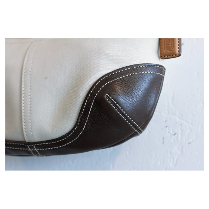 “COACH” Twill Leather Trim Hobo Handbag | Vintage.City Vintage Shops, Vintage Fashion Trends
