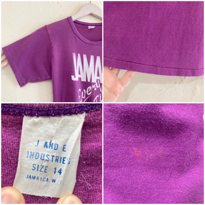 JAMAICA purple T-shirt | Vintage.City 빈티지숍, 빈티지 코디 정보