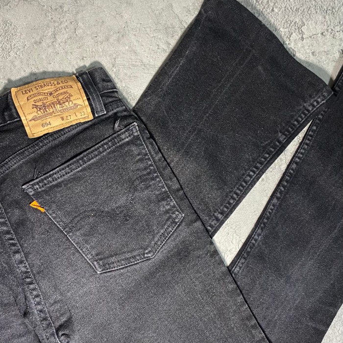 Levi's 694 black denim flared pants | Vintage.City 빈티지숍, 빈티지 코디 정보