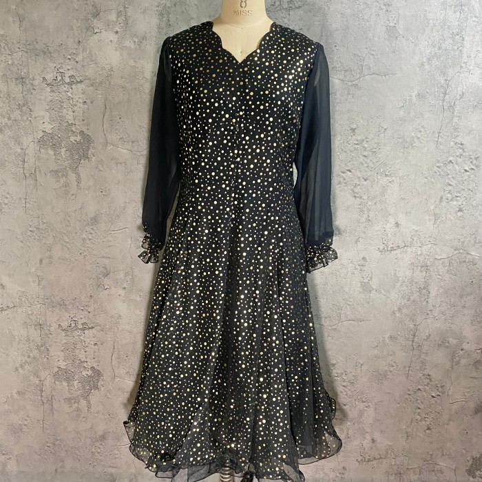 see-through sleeve dot pattern one-piece | Vintage.City Vintage Shops, Vintage Fashion Trends