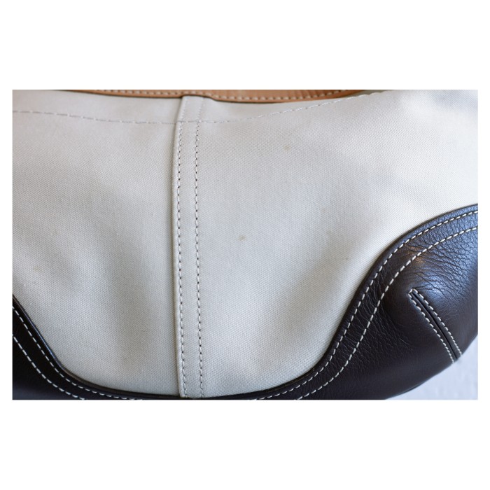 “COACH” Twill Leather Trim Hobo Handbag | Vintage.City Vintage Shops, Vintage Fashion Trends
