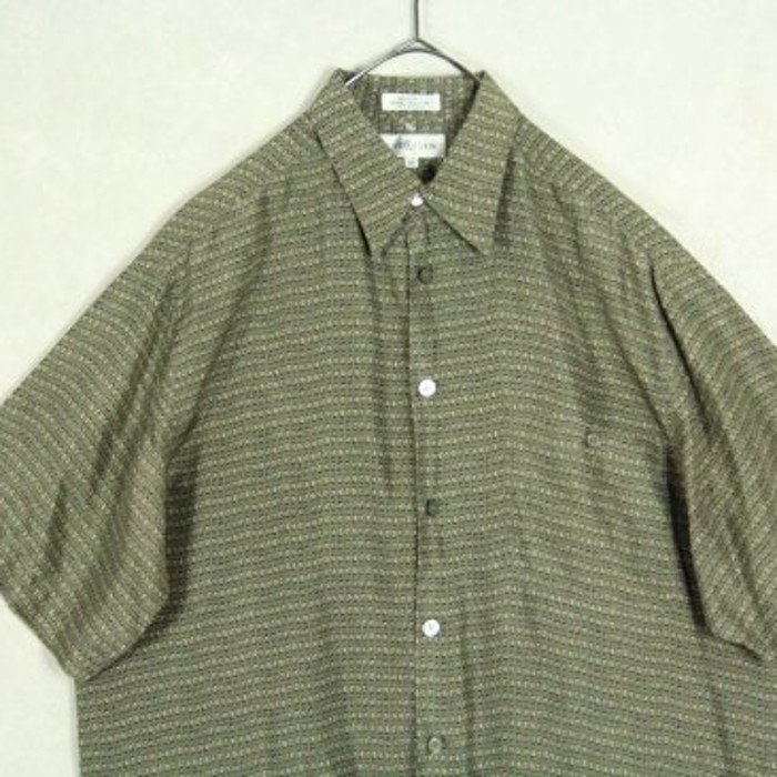 miniature check khaki color shirt | Vintage.City 古着屋、古着コーデ情報を発信