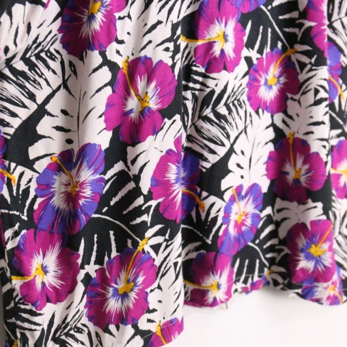 vivid pink flower rayon aloha shirt | Vintage.City 古着屋、古着コーデ情報を発信