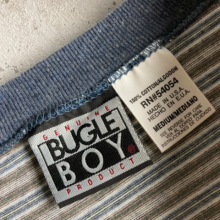 BUGLE BOY - マルチボーダー リンガーネック Tシャツ USA製