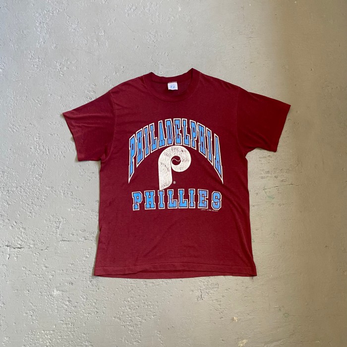 80s MLB Tシャツ USA製 L エンジ フィラデルフィアフィリーズ | Vintage.City 빈티지숍, 빈티지 코디 정보