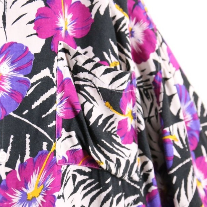 vivid pink flower rayon aloha shirt | Vintage.City 빈티지숍, 빈티지 코디 정보