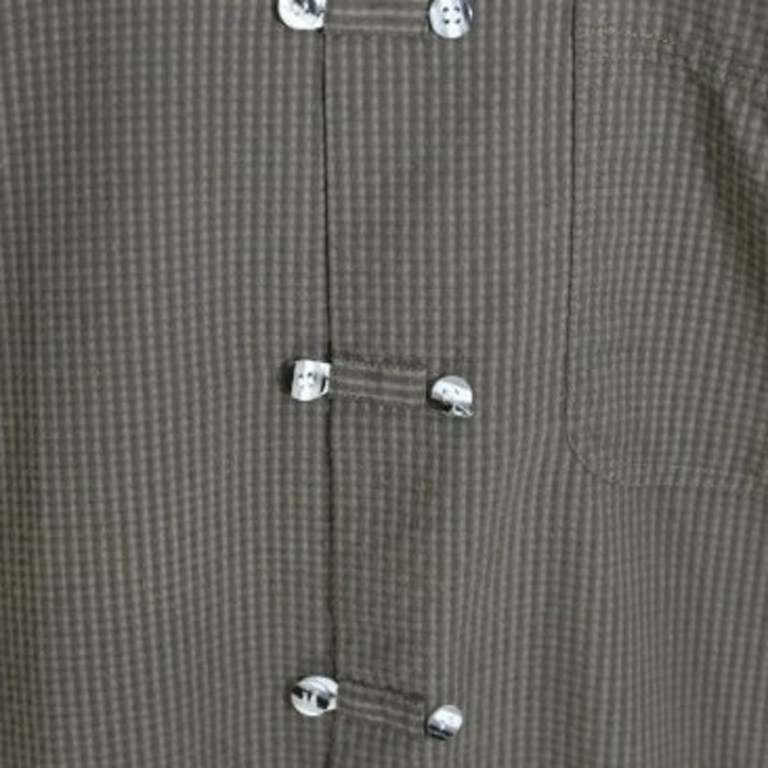 Striped design brown band collar shirt. | Vintage.City 빈티지숍, 빈티지 코디 정보