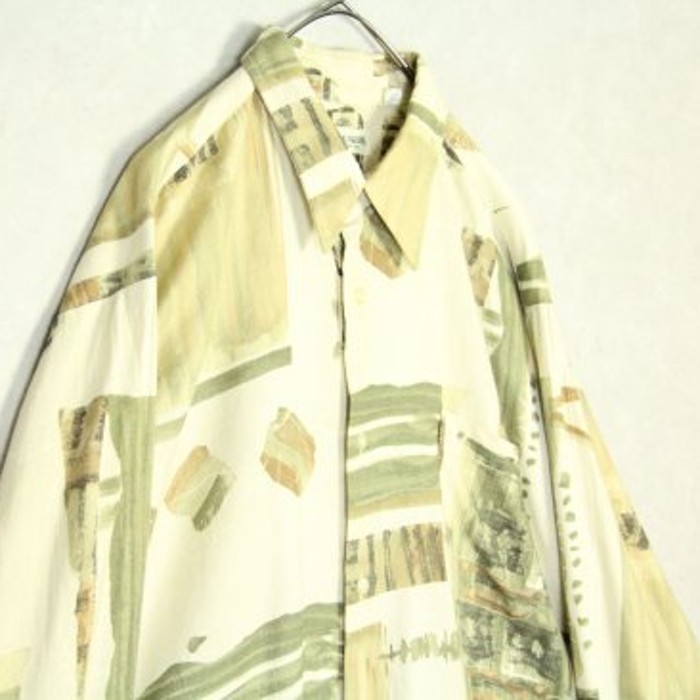 earth color painted art design shirt | Vintage.City 古着屋、古着コーデ情報を発信